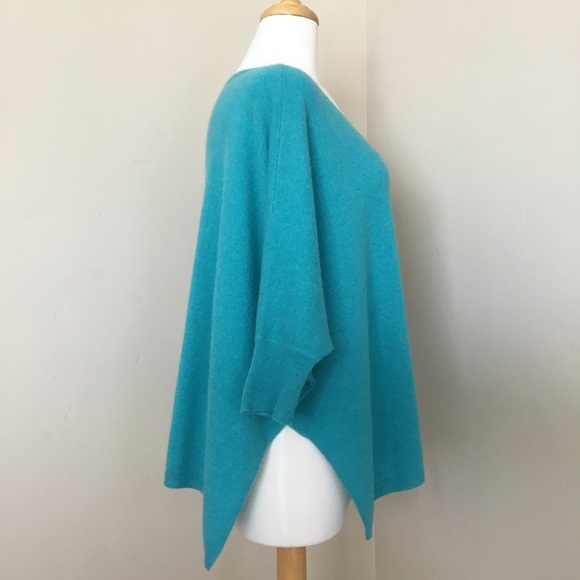 Margaret O’Leary Sweater Cashmere Blend Blue Turquoise Oversized Size 1 - Picture 2 of 9